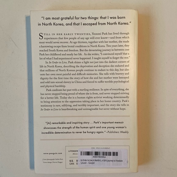 Book In Order to Live by Yeonmi Park true story - Picture 2 of 3